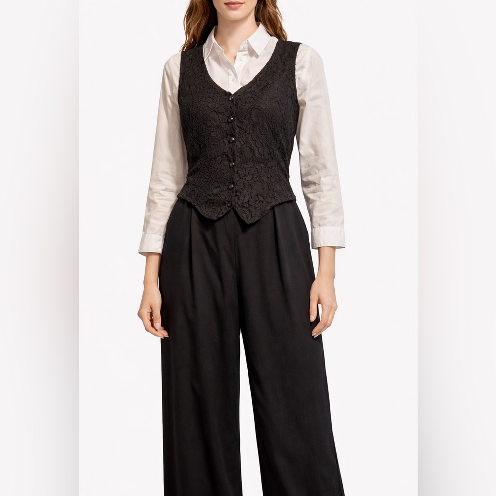 Rampage Lace Wide Leg Jumpsuit size 6